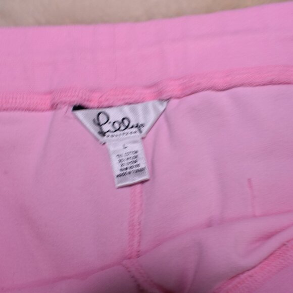 Lilly Pulitzer Terry Cloth Pink Lounge Track Set Full Zip Hoodie XL Pants L - Picture 6 of 14
